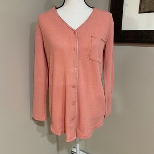 **VICTORIA'S SECRET* Orange x Pink Waffle Knit Pajama Top Size Small